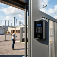 AM-BTP -  Fabricant de portails pivotants motorisés avec portique de sécurité en acier pour établissements scolaires près de Roanne 42300